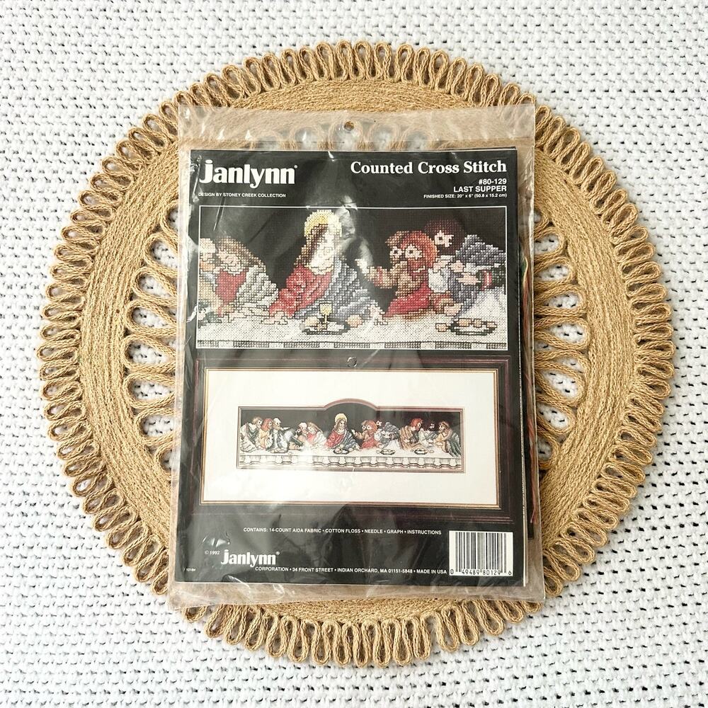 Janlynn Religious Cross Stitch Kit 80-129 Last Supper Jesus Apostles New 1992